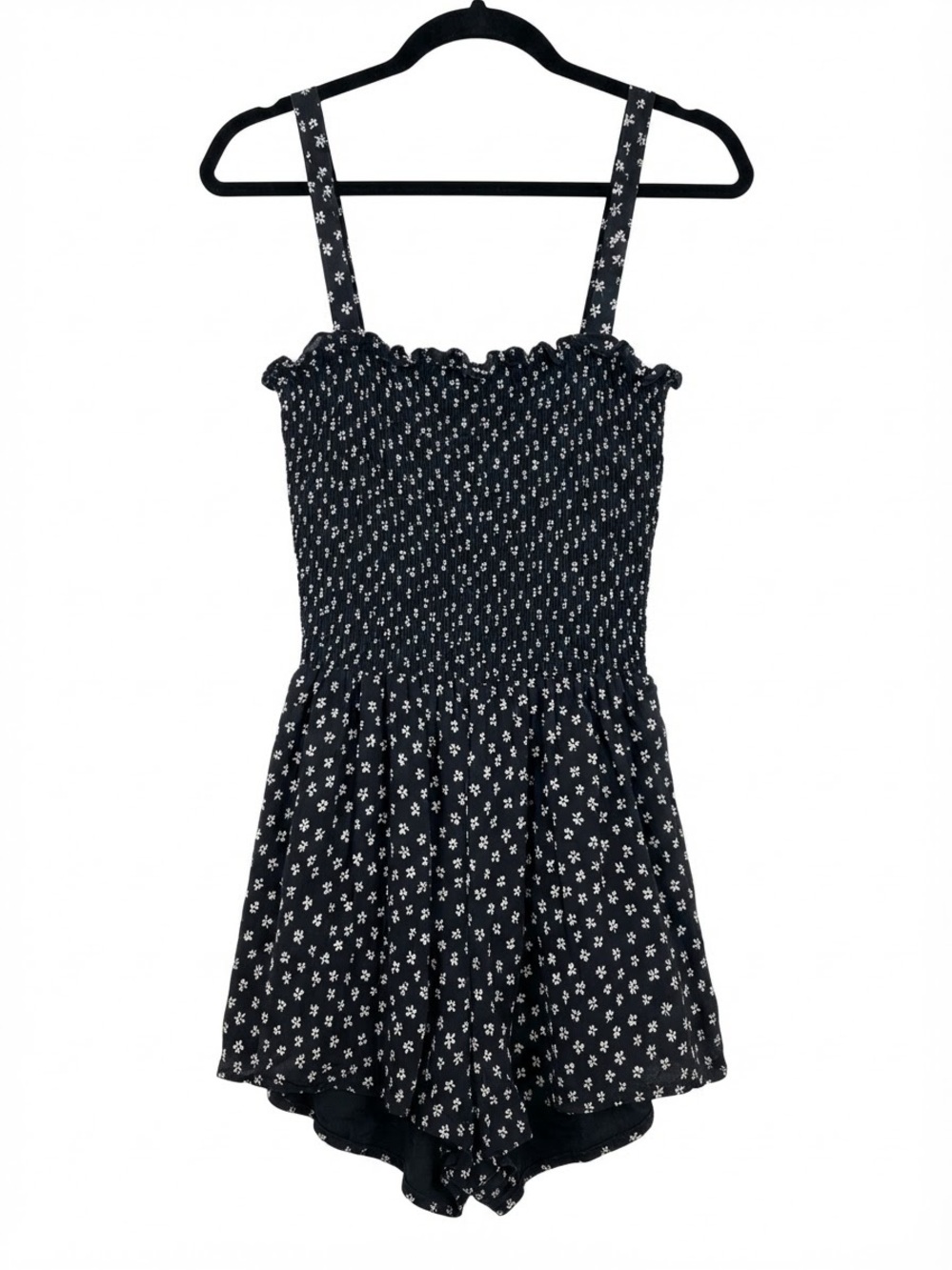 Hollister Navy Blue Floral Convertible Romper Size S